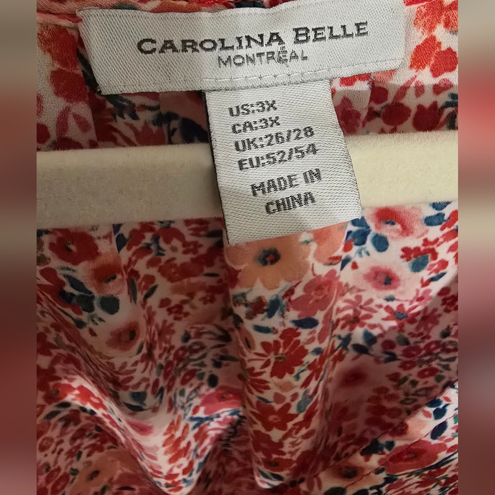 Carolina Belle Red and White Ruffled Short Sleeve Blouse - Picture 3 of 4